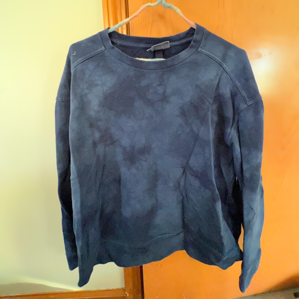 Blue tie dye crew